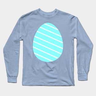 Easter egg blue with white lines Long Sleeve T-Shirt